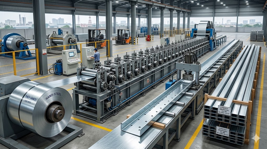 Structural Roll Forming Vietnam C-Channel Production Line